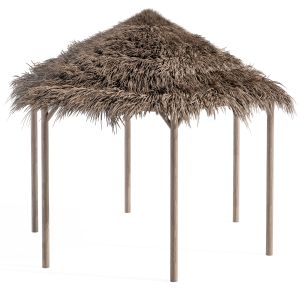 Thatch Umbrella With Palm Leaf 02