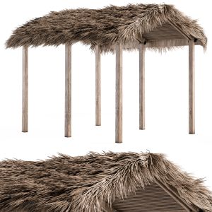 Thatch Umbrella With Palm Leaf 04