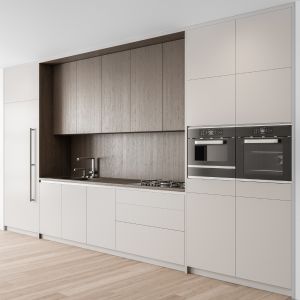 Kitchen Modern 81 - White And Wood