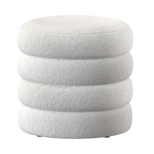 Mecca Boucle Round Storage Ottoman