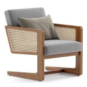 Potterybarn Bellamy Cane Upholstered Armchair