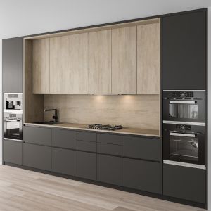 Kitchen Modern - Black And Wood 83