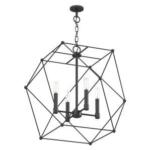 Spatial Collection Four-light Matte Black Pendant