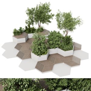 Urban Environment - Urban Furniture - Green Benche