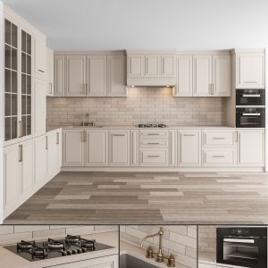 Kitchen L Type Neoclassic - Cream Set 60