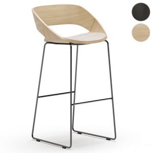 Kabira Wood St High Stool With Footrest - Arrmet