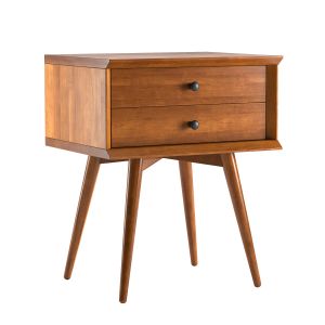 Allmodern Gradytall 2 Drawer Solid Wood Nightstand