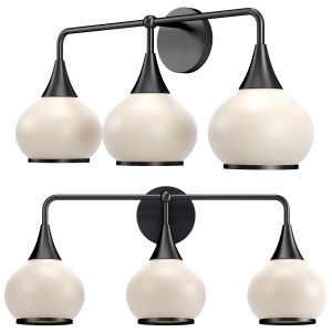 Alora Mood Hazel Matte Black Three-light