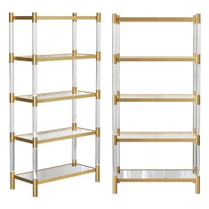 Anthropologie Oscarine Lucite Mirrored Bookshelf