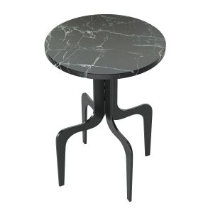 Cb2 Dorset Round Black Marble Side Table