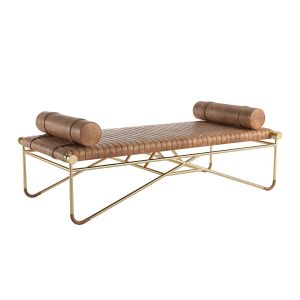 Cb2 La Strizza Saddle Leather Bench