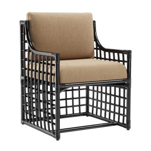 Cb2 Lago Black High-gloss Rattan Dinning Armchair