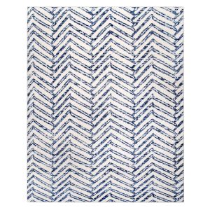 Cb2 Lorelai Geometric Blue Area Rug