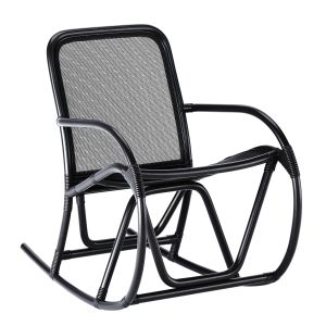 Cb2 Portofino Black Rattan Rocking Chair