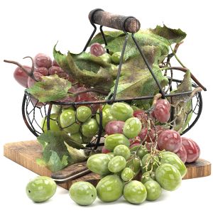 Basket Of Grapes Fruit