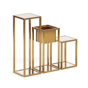 Global Views Escher Medium Brass Pedestal Planter