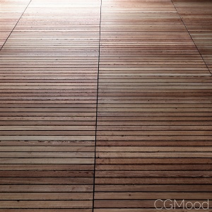 Teak Floor, worn out (PBR)