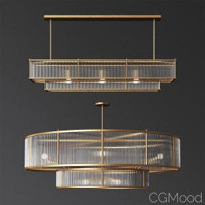 Marais Linear And Marais Round Chandelier Set