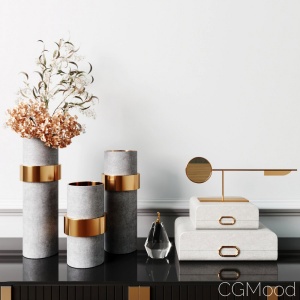 West Elm Decoration Eucalyptus And Brass Gold Vase