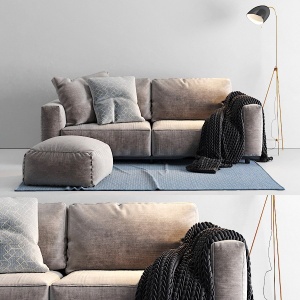 Flexform Sofa And Pouf