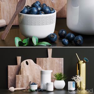 Decorative Set For Kitchen, Blueberry