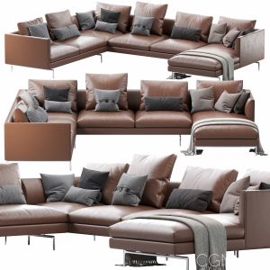 1333 Flamingo Zanotta Sofa Leather