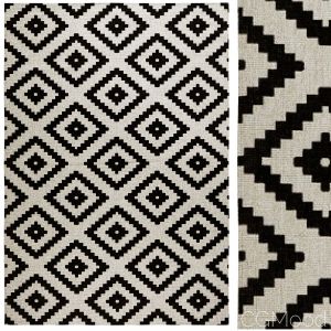 Malta Black/cream Reversible Rug