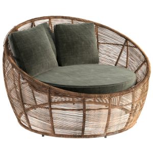 Tamarin Round Gray Resin Wicker Garden Armchair