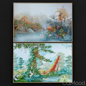 Landscape-with-flamingo Frame