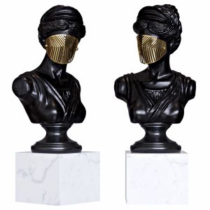 Bust Woman In Mask Figurine