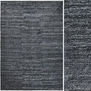 Ellipse Hand-knotted Wool Rug Black