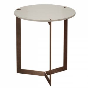 Kace White Marble End Table