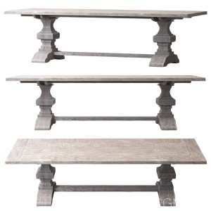 Baluster Rectangular Extension Dining Table Grey