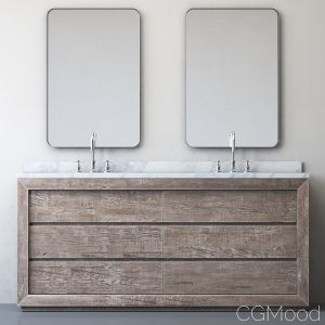 Reclaimed Russian Oak Double Vanity Gray