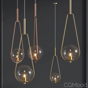 Pendant Lamp Loop Brass Glass