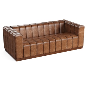 Forte Channeled Saddle Leather Sofa