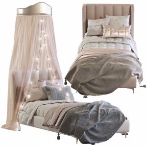 Bed Blush Lizbeth Velvet Single Bed 3 Set 88