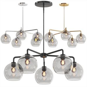 Chandelier Sculptural 5-light Globe Clear