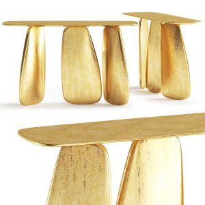 Brabbu Ardara Gold Leaf Console Table