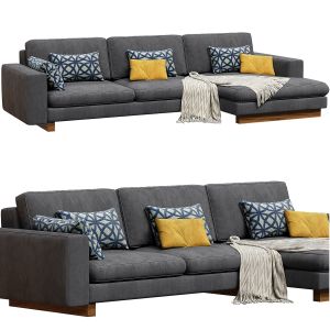 West Elm Harmony Fabric Sectional Chaise Sofa