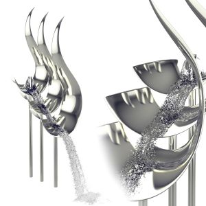 Swirl Element Stainless Steel Fountain