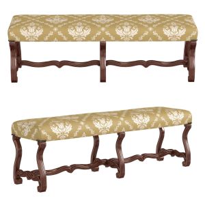 French Provincial Louis Xv Style Carved Bench