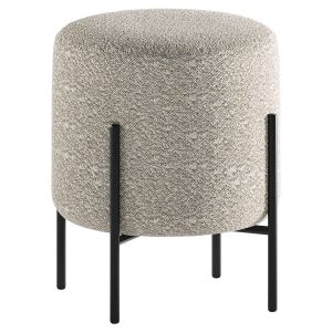 Pouffe Hug White Boucle With Black Legs