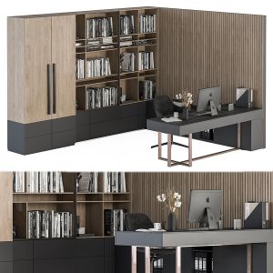 Office Furniture With Library - Manager Set 197