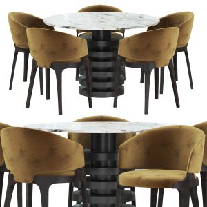 B Velis Chair With Column Table