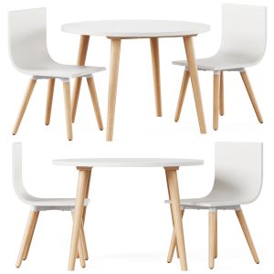 Pint Sized White Toddler Table And Chair Set