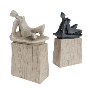 Cubist Woman Pose Sculpture