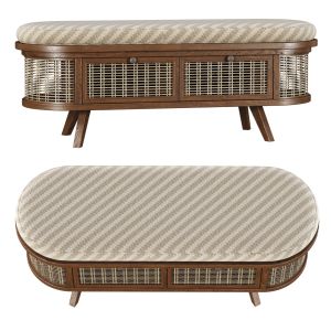 Noa Wooden Rattan Ottoman Nr69 By Bpoint Design