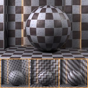 (4k)(4 Patterns) Floor Tile Set 01-(seamless, Pbr)