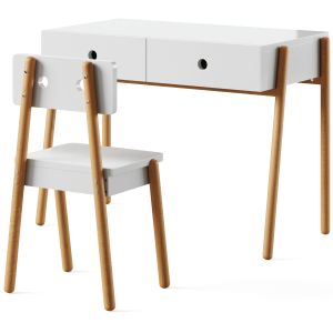 Pine Child's 2-drawer Desk And Chair Wallet